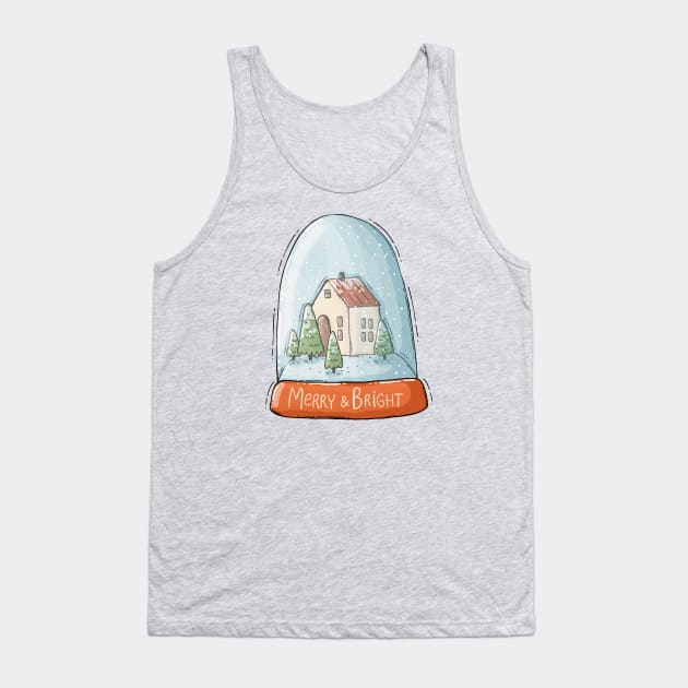 Merry and Bright snow globe Tank Top by Tania Tania